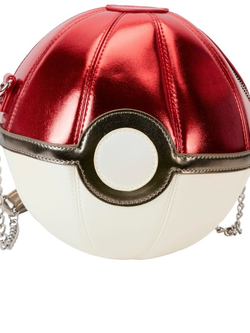 Loungefly Metallic Red & White Poké Ball Crossbody Bag